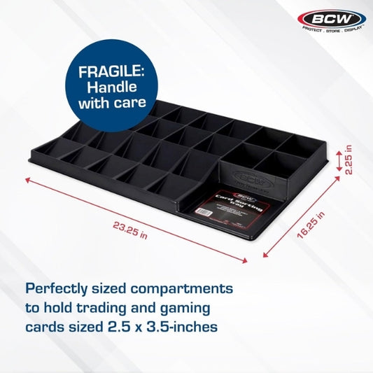 BCW 24-Cell Trading Card Sorting Tray — Durable Polystyrene Organizer for TCG, Pokémon, MTG