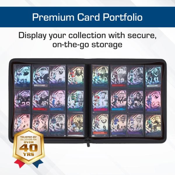 BCW Z-Folio 12-Pocket Card Binder | Holds 480 Cards | Side-Loading, Zippered, Acid-Free Portfolio for TCG, Pokémon, Sports Cards