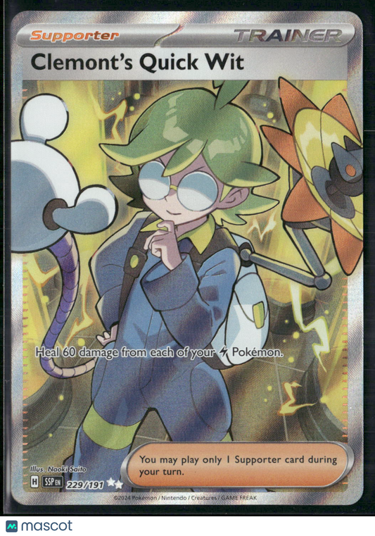 Clemont's Quick Wit #229/191 2024 Stellar Crown Holo