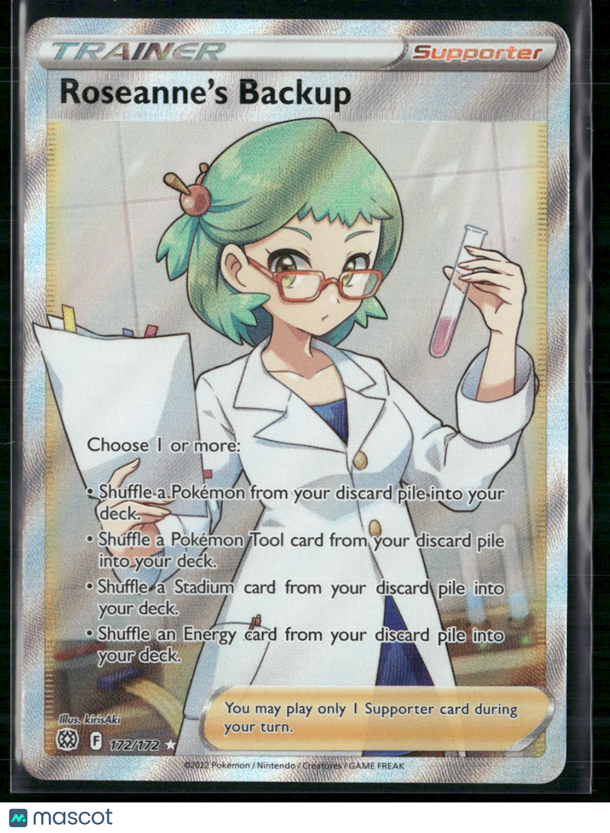 Roseanne's Backup 172/172 Brilliant Stars SWSH FULL ART TRAINER Pokemon