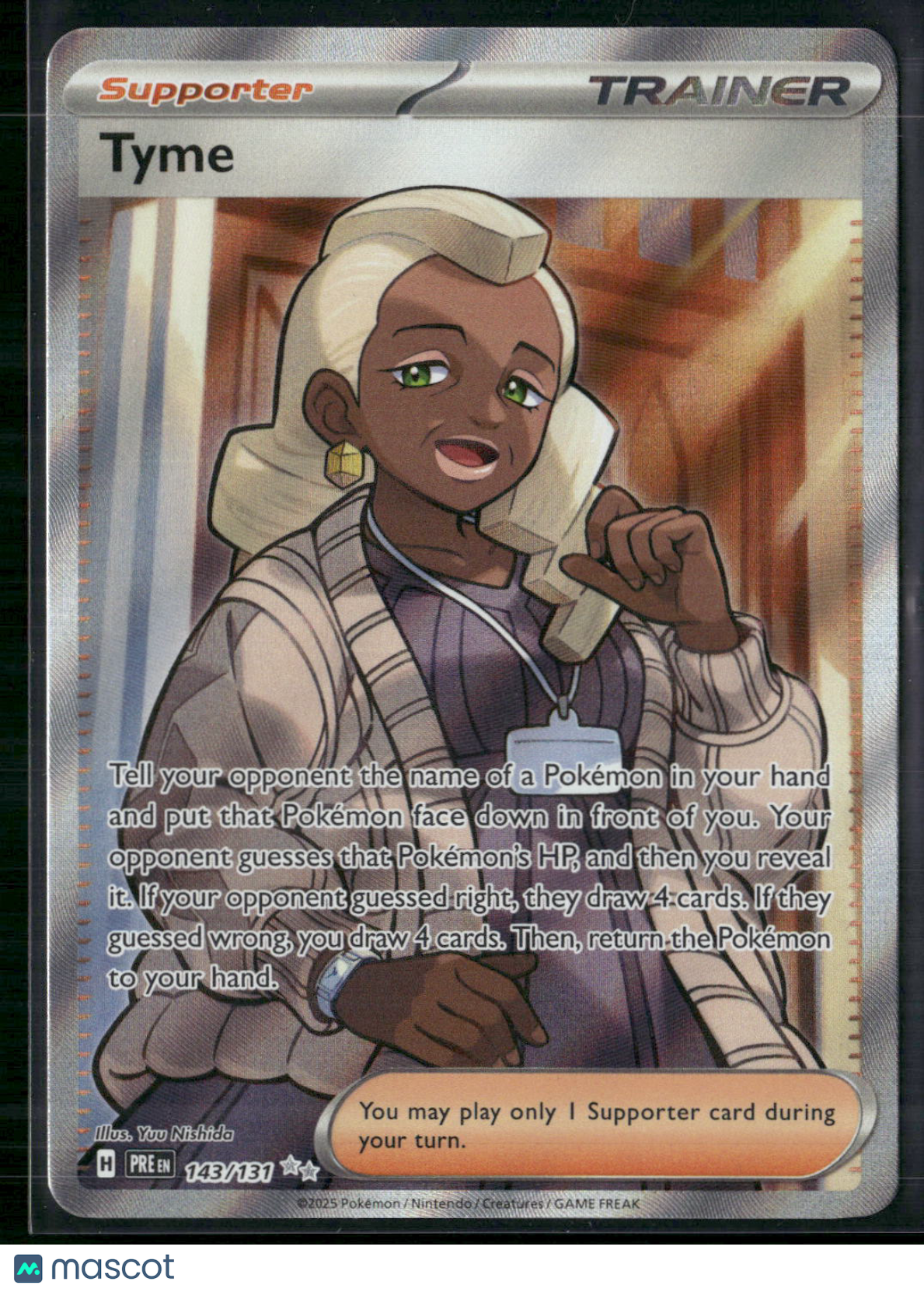 Tyme 143/131 Prismatic Evolutions Ultra Rare Pokemon Holo