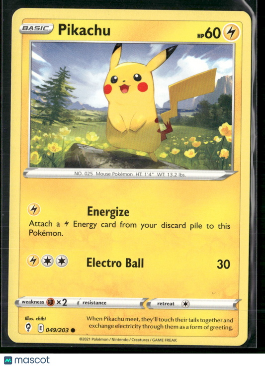 Pikachu #49/203 2021 Evolving Skies