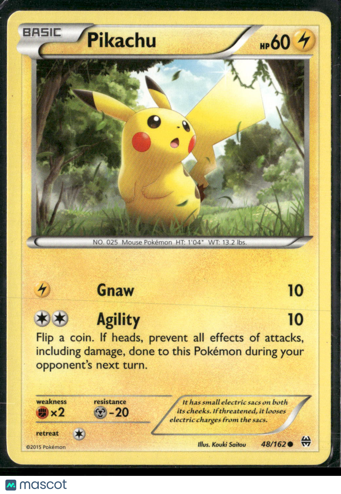 Pikachu - XY BREAKthrough 48/162 Pokemon Non Holo Common