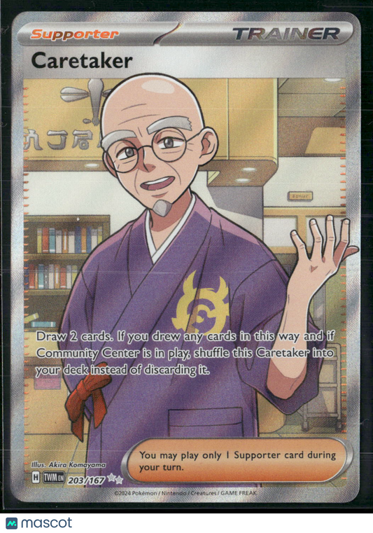 Caretaker 203/167 Pokemon TCG S&V Twilight Masquerade Ultra Rare Trainer English