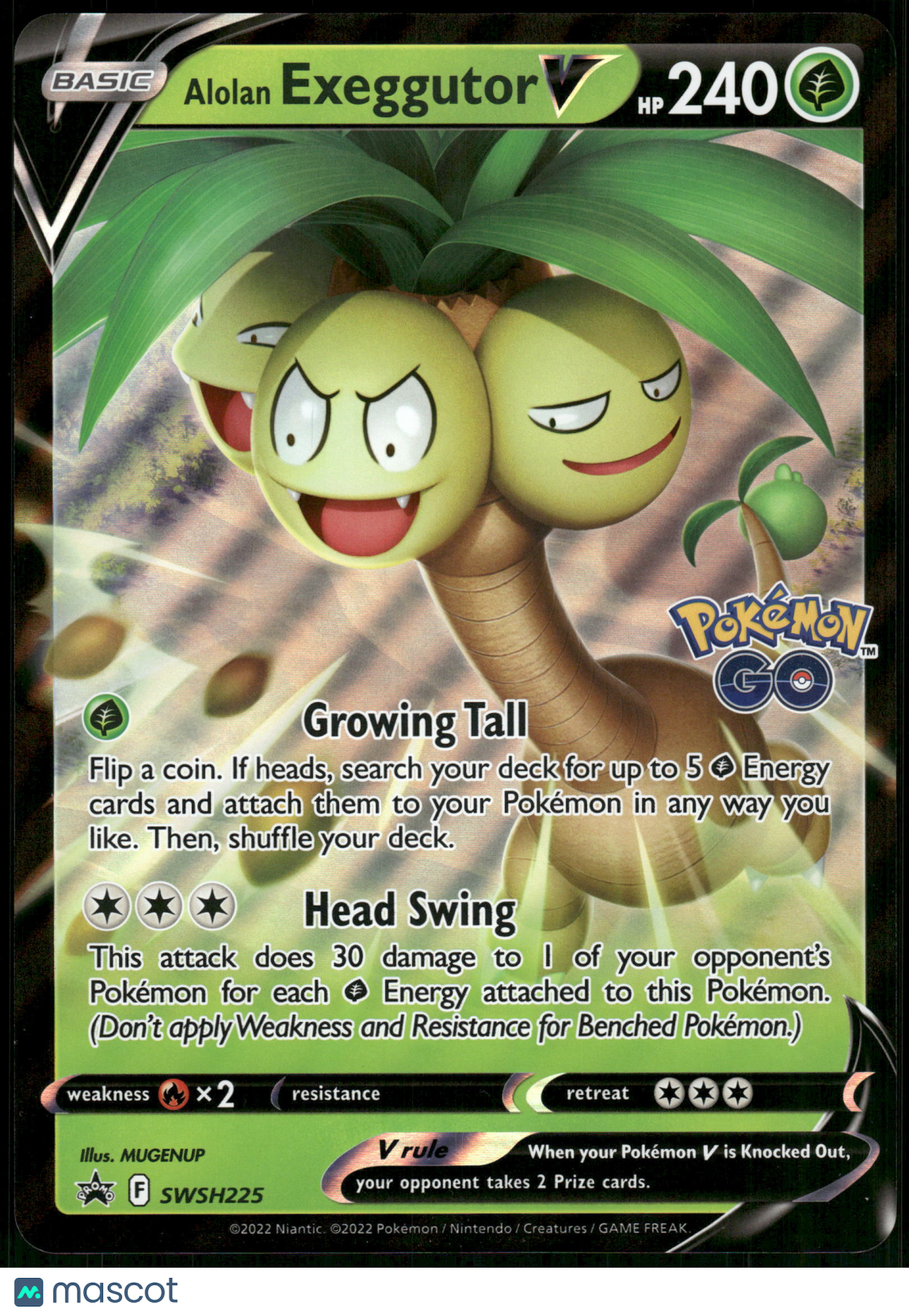 Alolan Exeggutor V Jumbo SWSH225 2022 GO