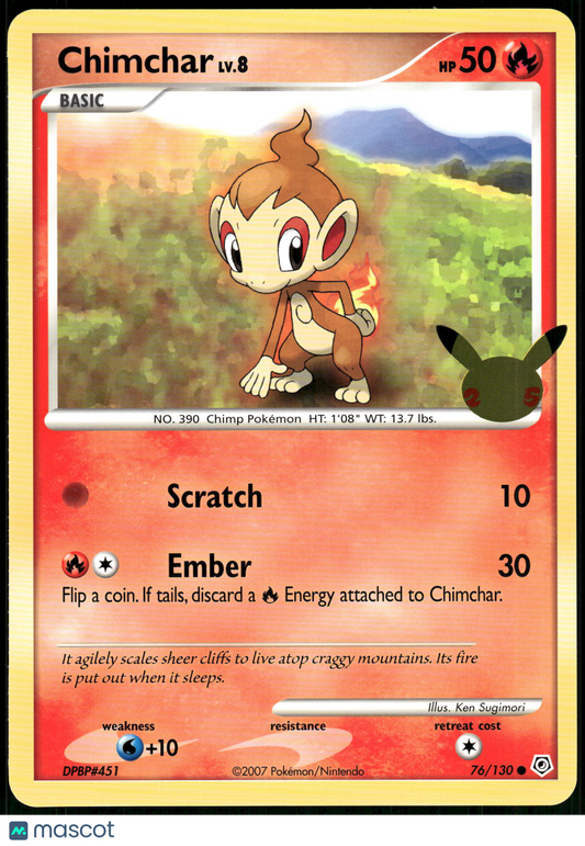 Chimchar Jumbo 76/130 2021 Celebrations Jumbo Card