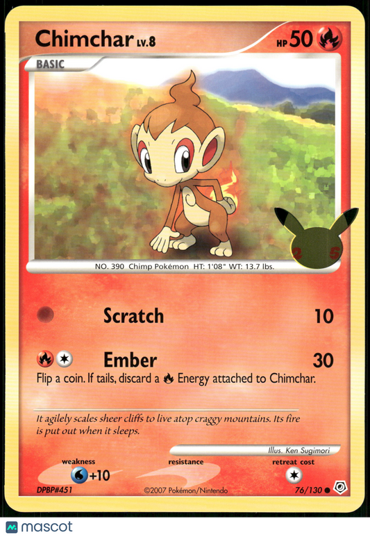 Chimchar Jumbo 76/130 2021 Celebrations Jumbo Card