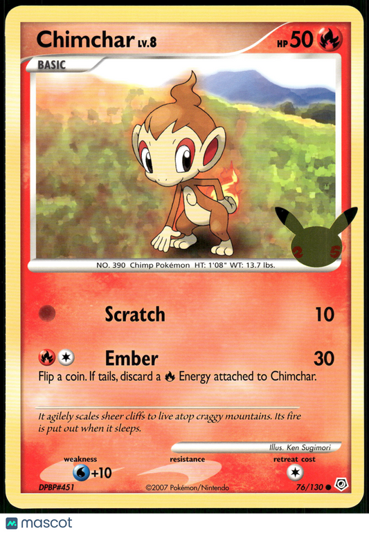 Chimchar Jumbo 76/130 2021 Celebrations Jumbo Card