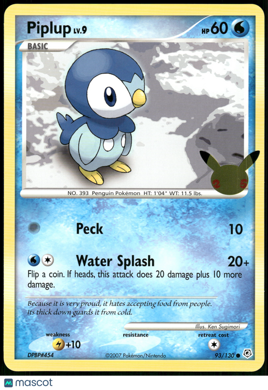 Piplup Jumbo 93/130 2021 Celebrations Jumbo card