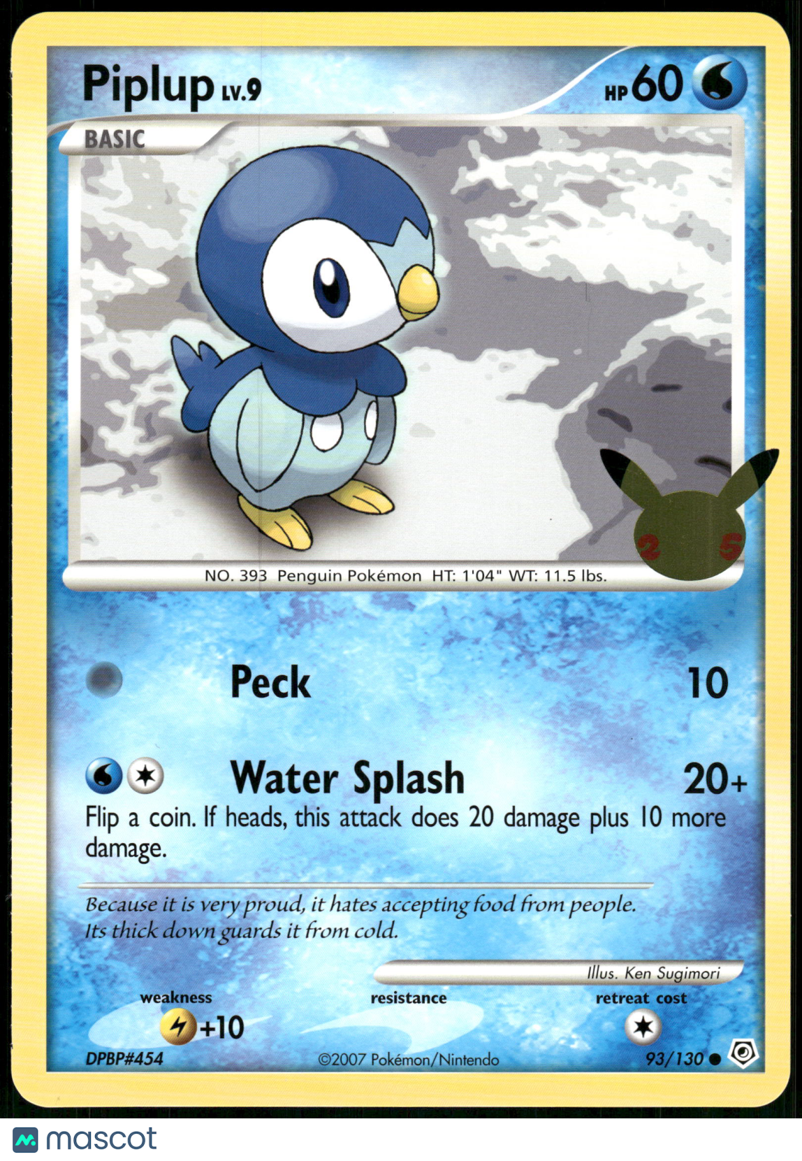 Piplup Jumbo 93/130 2021 Celebrations Jumbo card