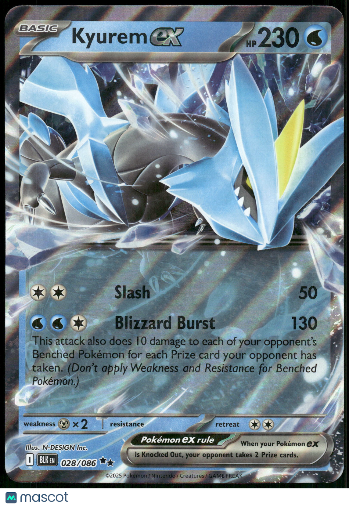 Kyurem EX Jumbo 28/86 2025 Scarlet & Violet Black Bolt Jumbo card