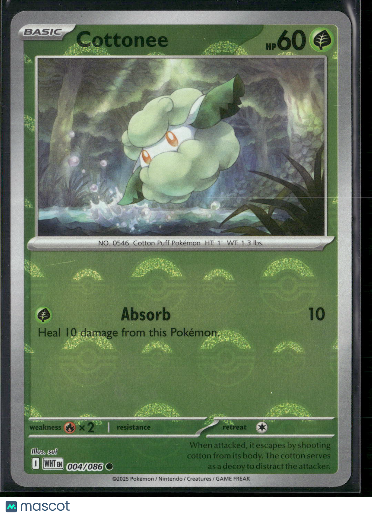 Cottonee #4/86 2025 Scarlet & Violet White Flare Reverse Holo Pokeball