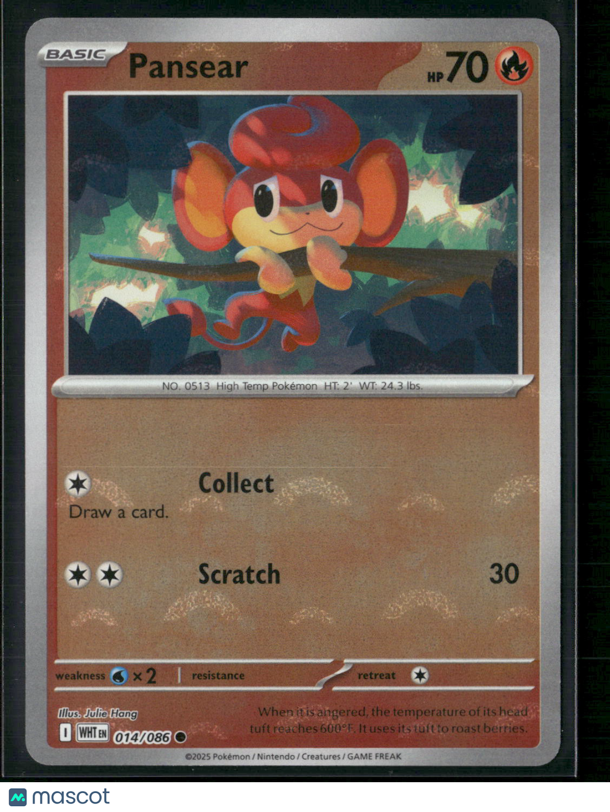Pansear #14/86 2025 Scarlet & Violet White Flare Reverse Holo Pokeball