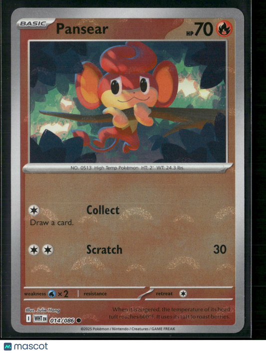 Pansear #14/86 2025 Scarlet & Violet White Flare Reverse Holo Pokeball