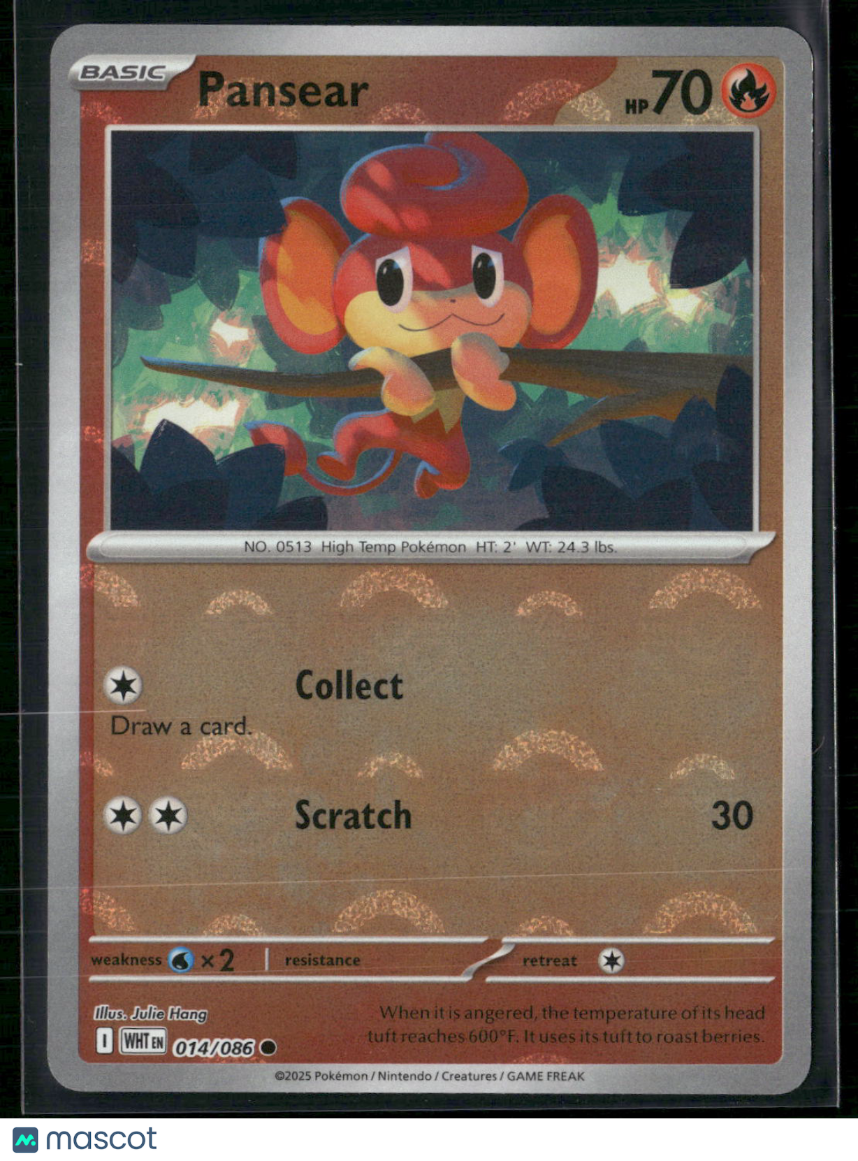 Pansear #14/86 2025 Scarlet & Violet White Flare Reverse Holo Pokeball