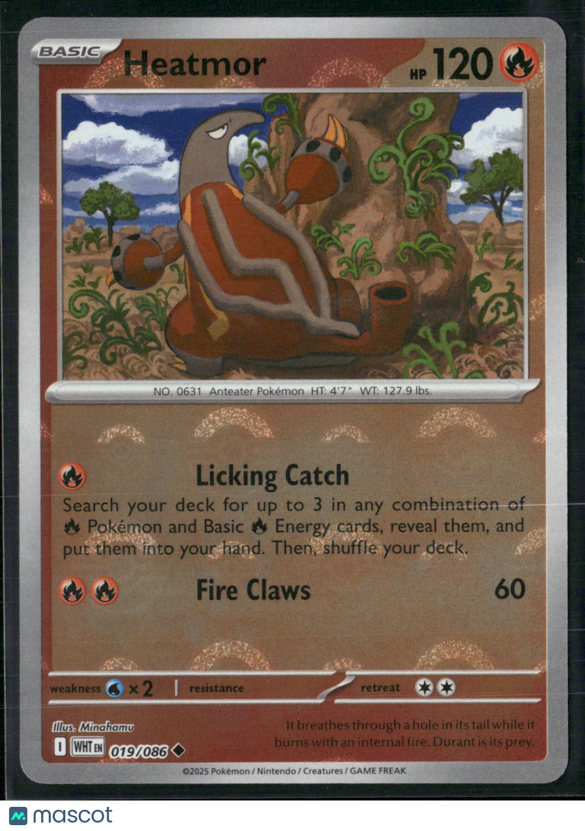Heatmor #19/86 2025 Scarlet & Violet White Flare Reverse Holo Pokeball