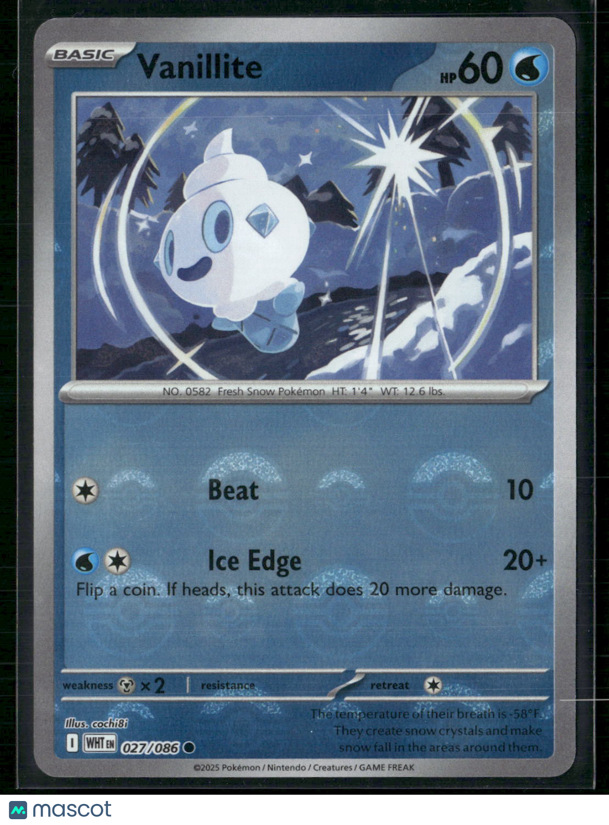 Vanillite #27/86 2025 Scarlet & Violet White Flare Reverse Holo Pokeball
