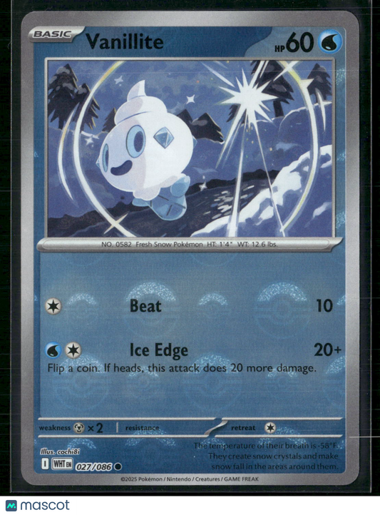 Vanillite #27/86 2025 Scarlet & Violet White Flare Reverse Holo Pokeball