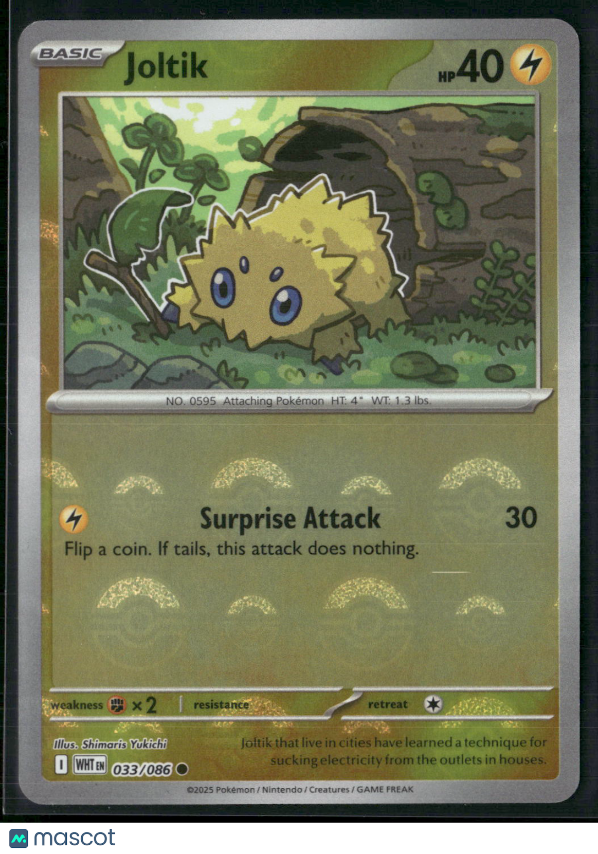 Joltik #33/86 2025 Scarlet & Violet White Flare Reverse Holo Pokeball