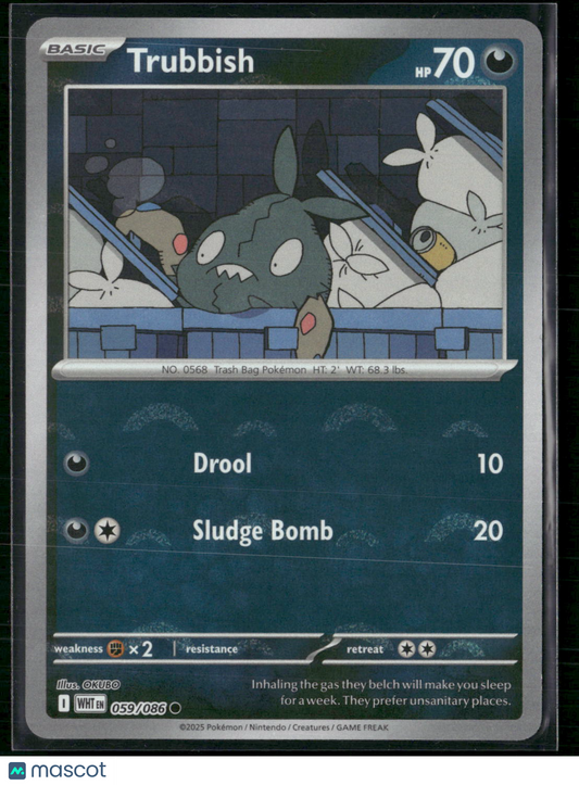 Trubbish #59/86 2025 Scarlet & Violet White Flare Reverse Holo Pokeball