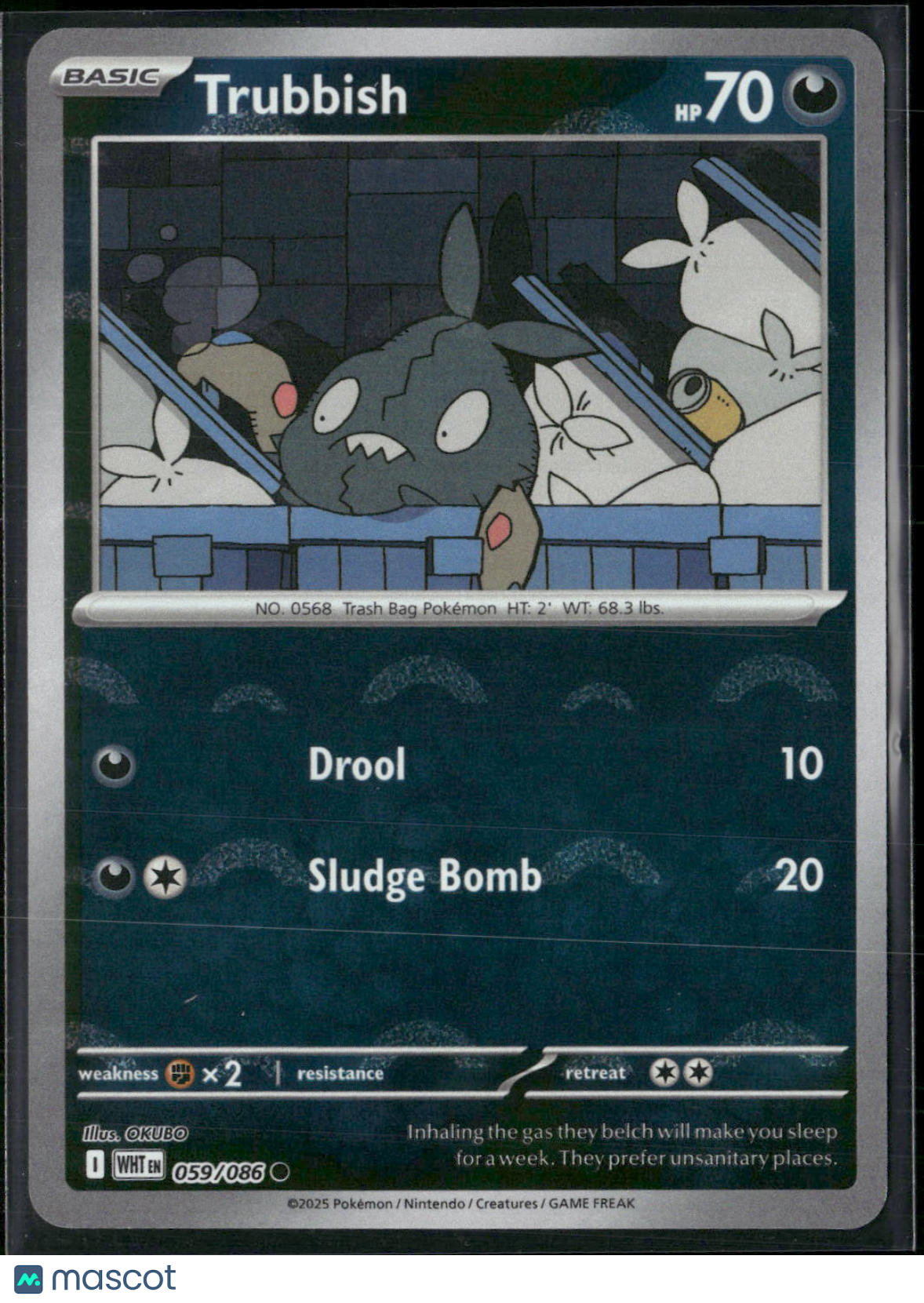 Trubbish #59/86 2025 Scarlet & Violet White Flare Reverse Holo Pokeball