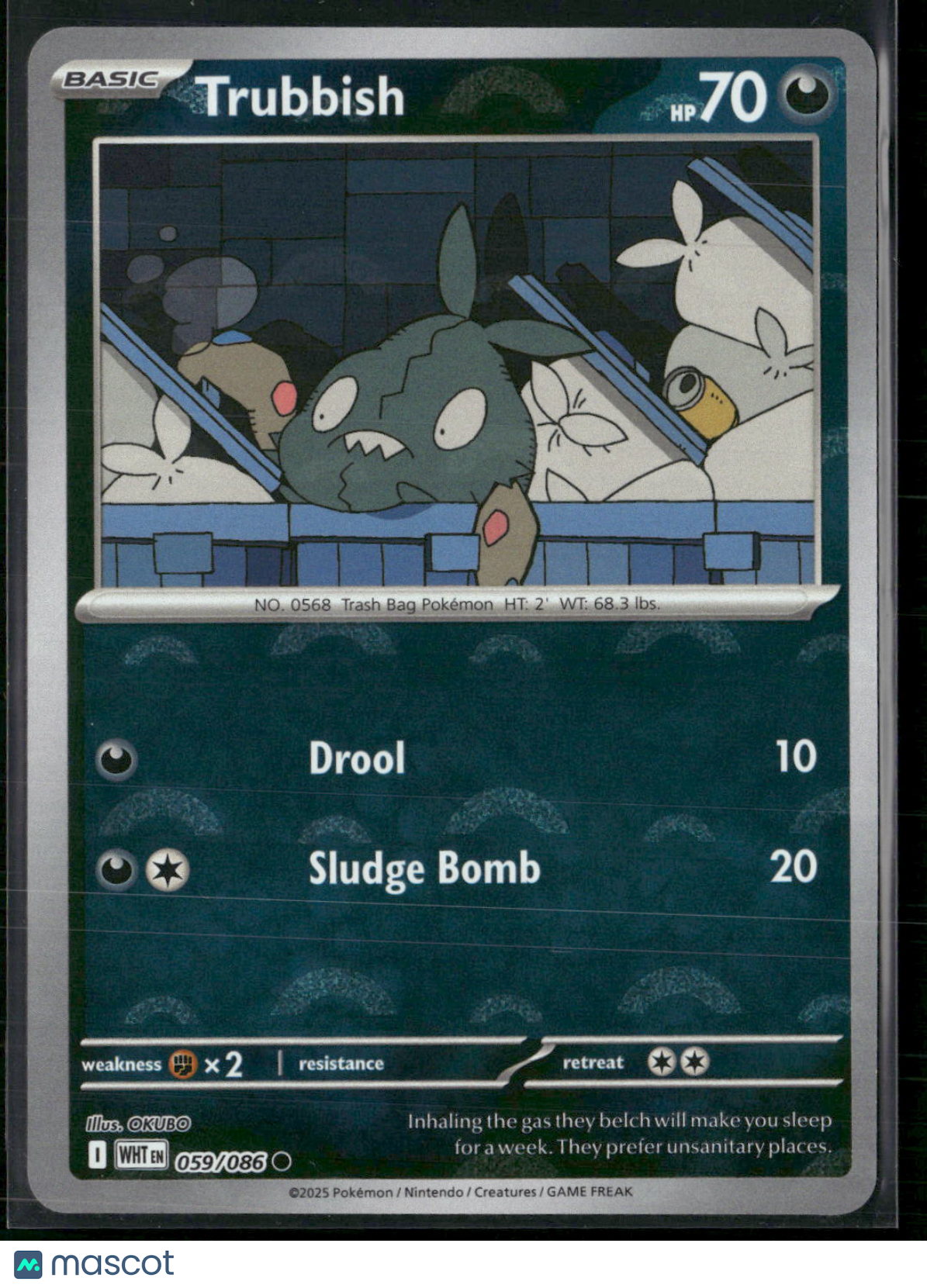 Trubbish #59/86 2025 Scarlet & Violet White Flare Reverse Holo Pokeball