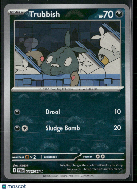 Trubbish #59/86 2025 Scarlet & Violet White Flare Reverse Holo Pokeball