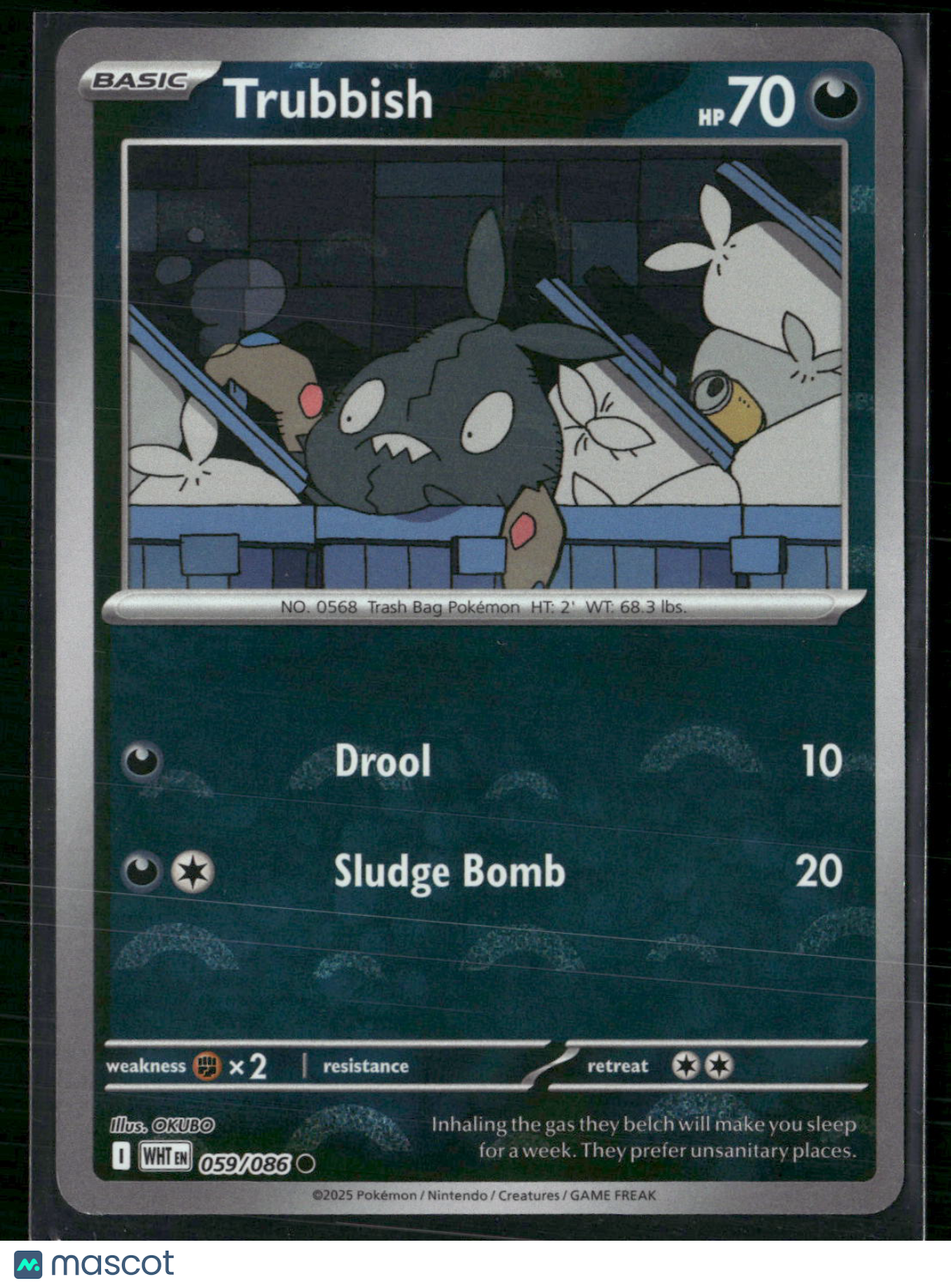 Trubbish #59/86 2025 Scarlet & Violet White Flare Reverse Holo Pokeball