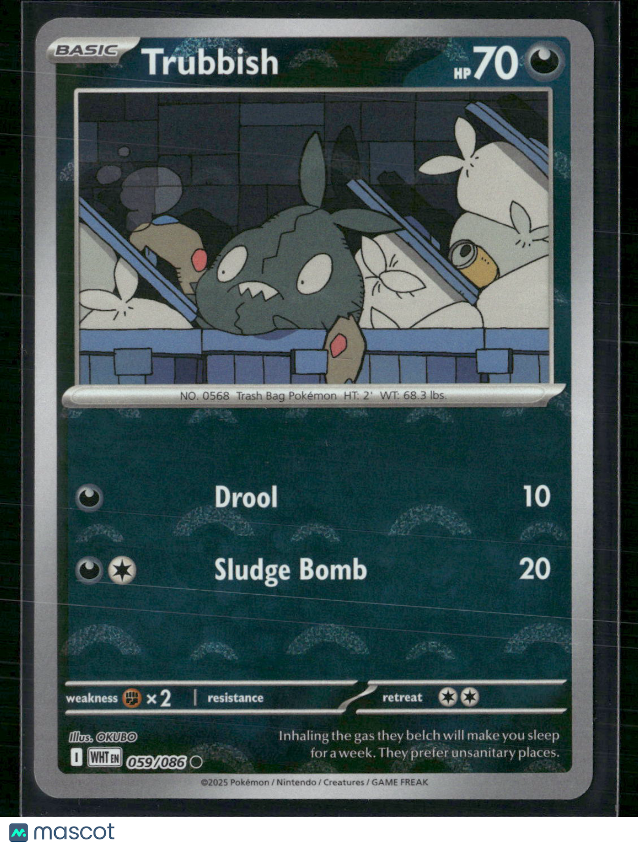 Trubbish #59/86 2025 Scarlet & Violet White Flare Reverse Holo Pokeball