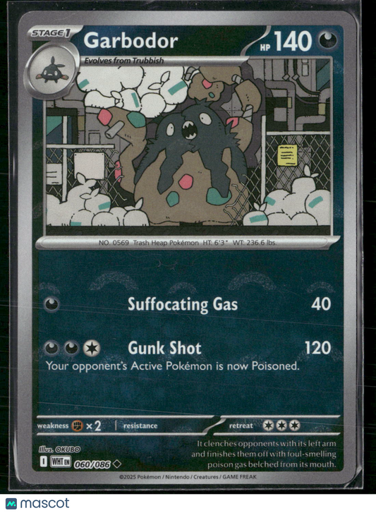 Garbodor #60/86 2025 Scarlet & Violet White Flare Reverse Holo Pokeball