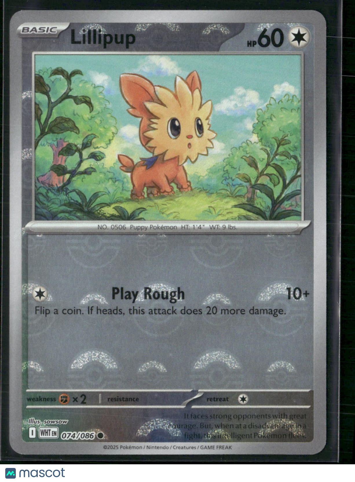 Lillipup #74/86 2025 Scarlet & Violet White Flare Reverse Holo Pokeball