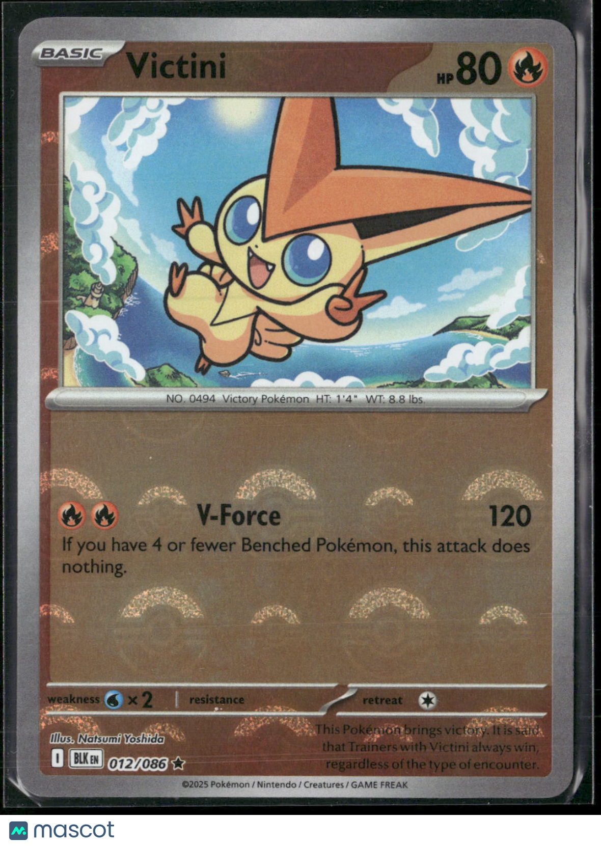 Victini #12/86 2025 Scarlet & Violet Black Bolt Holo Poke Ball Pattern
