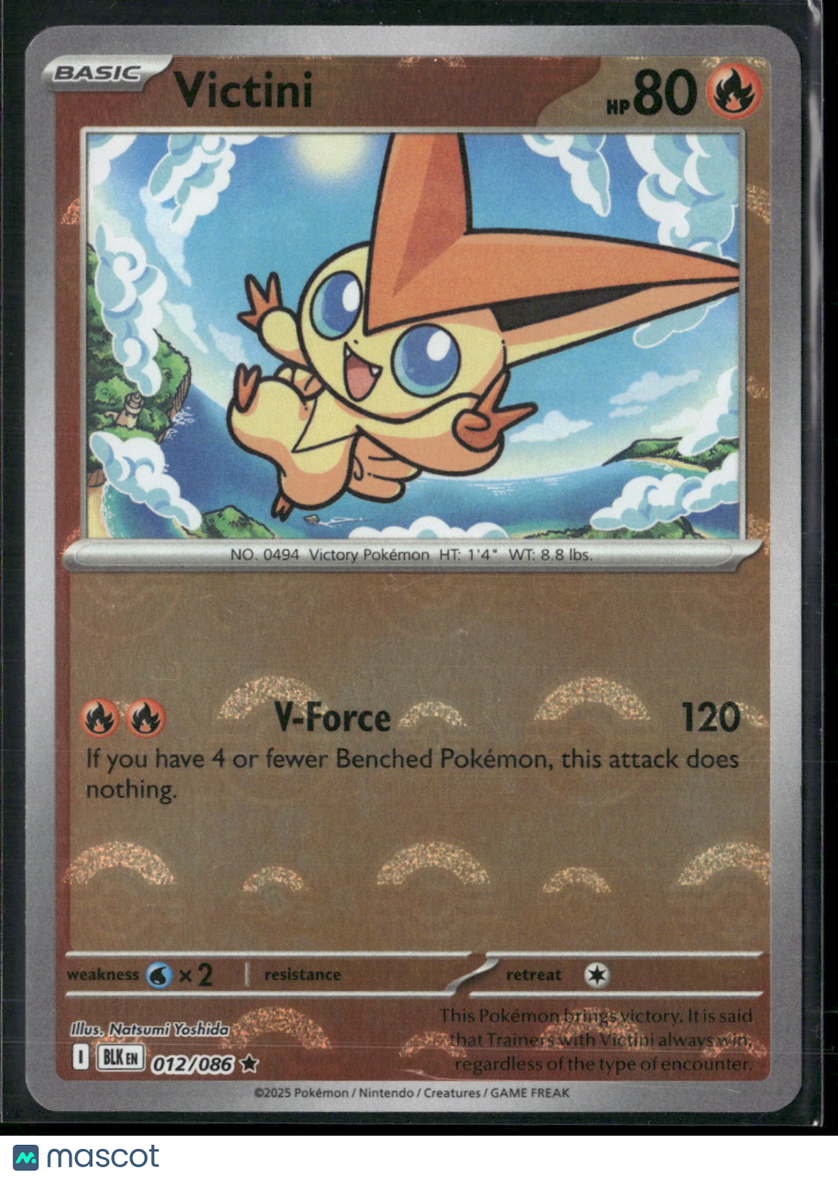Victini #12/86 2025 Scarlet & Violet Black Bolt Holo Poke Ball Pattern