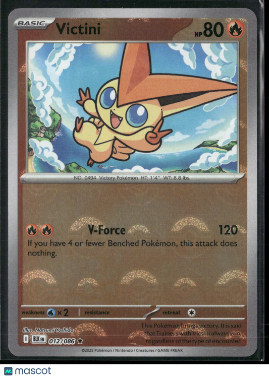 Victini #12/86 2025 Scarlet & Violet Black Bolt Holo Poke Ball Pattern