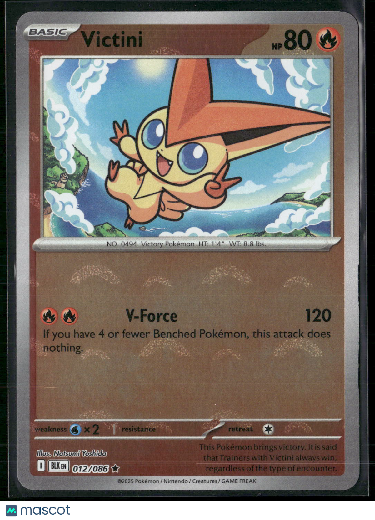 Victini #12/86 2025 Scarlet & Violet Black Bolt Holo Poke Ball Pattern
