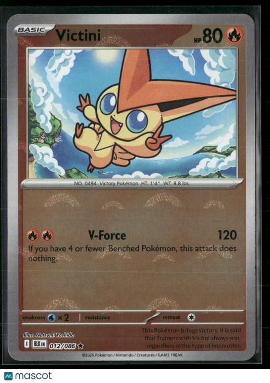Victini #12/86 2025 Scarlet & Violet Black Bolt Holo Poke Ball Pattern