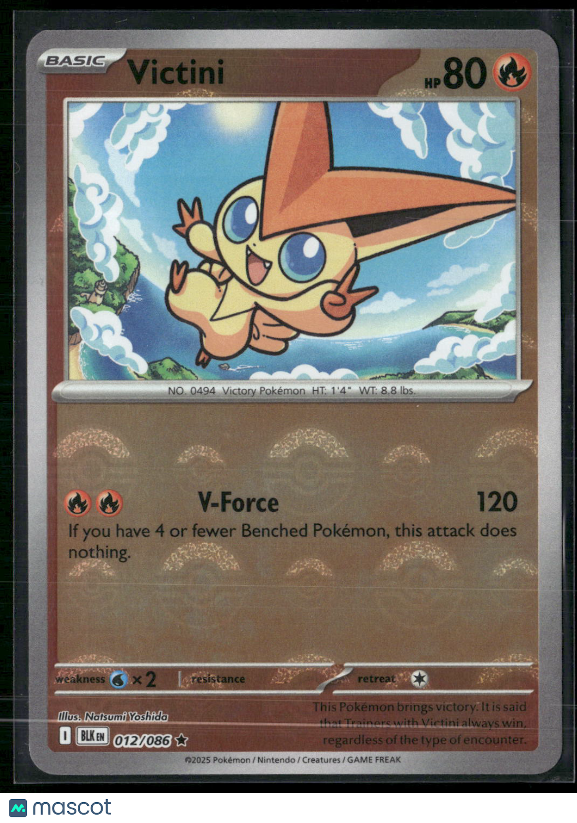 Victini #12/86 2025 Scarlet & Violet Black Bolt Holo Poke Ball Pattern