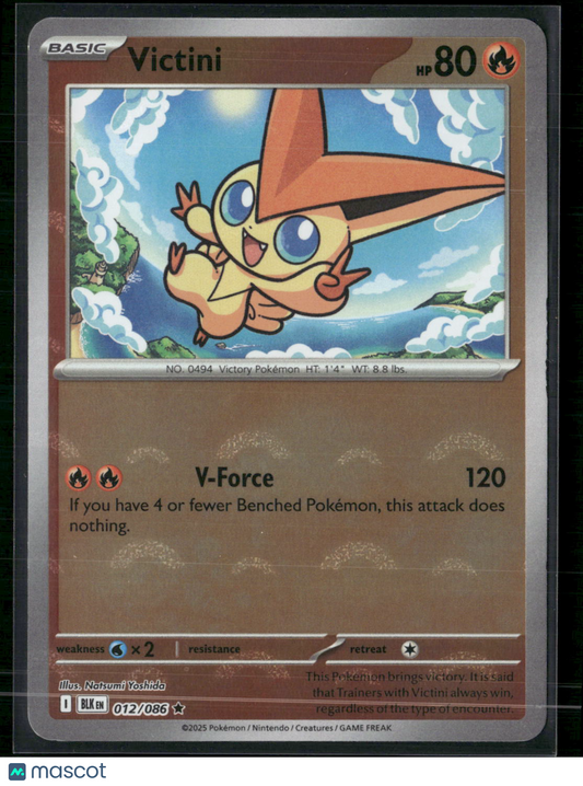 Victini #12/86 2025 Scarlet & Violet Black Bolt Holo Poke Ball Pattern