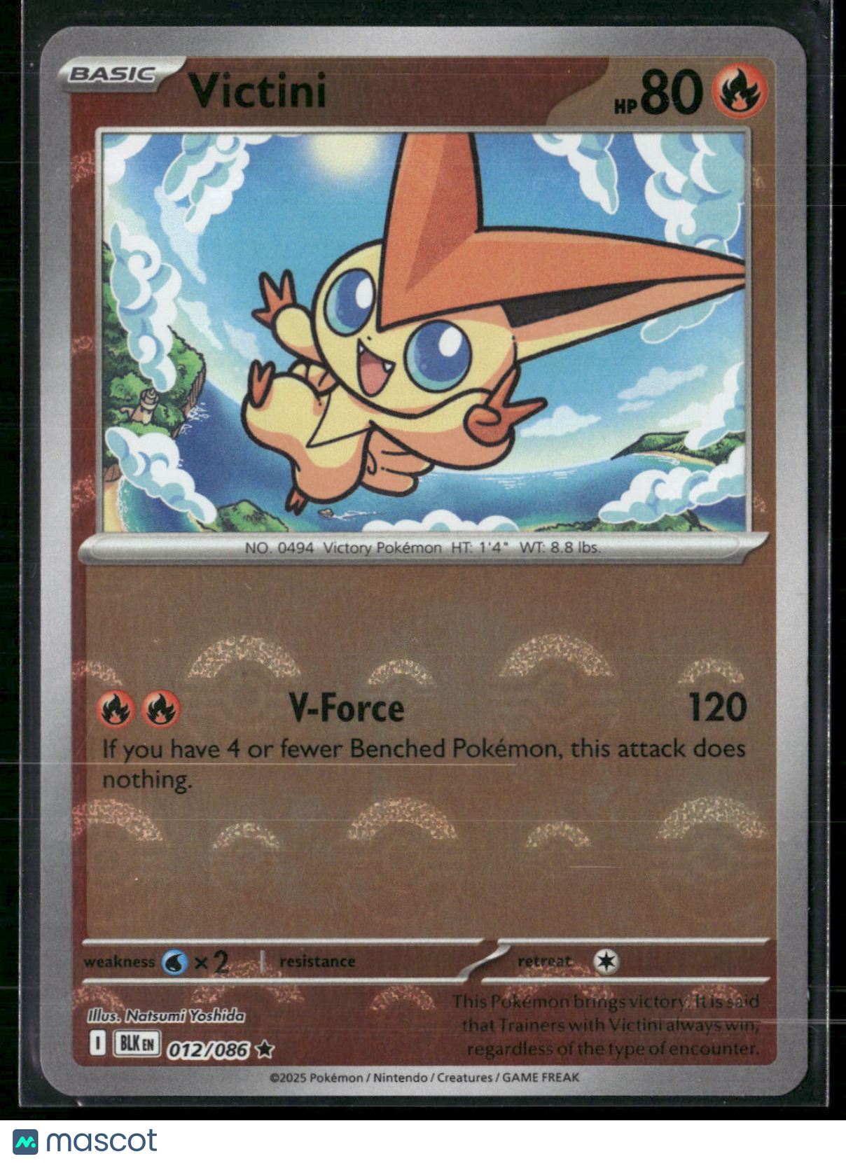 Victini #12/86 2025 Scarlet & Violet Black Bolt Holo Poke Ball Pattern