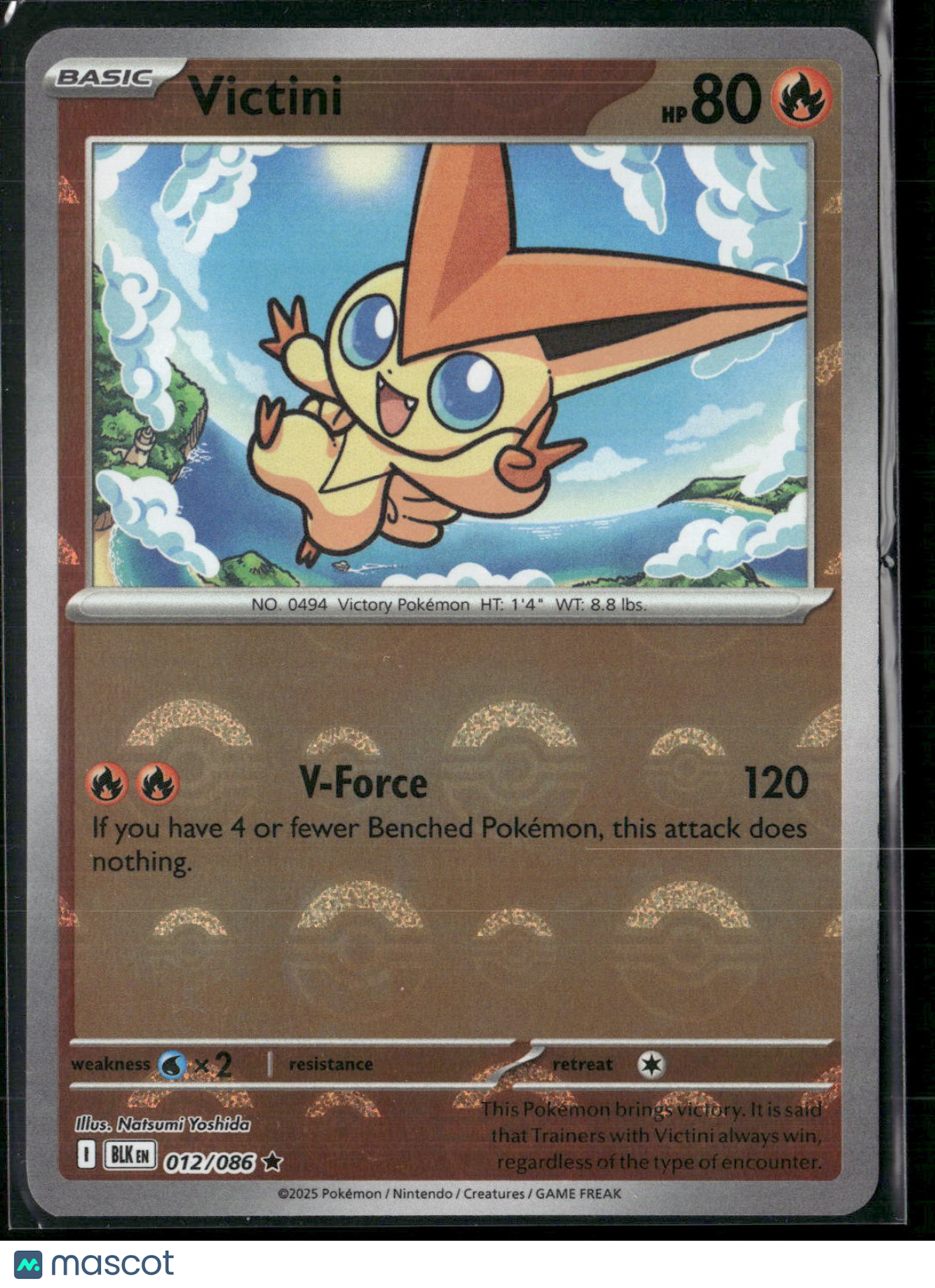 Victini #12/86 2025 Scarlet & Violet Black Bolt Holo Poke Ball Pattern