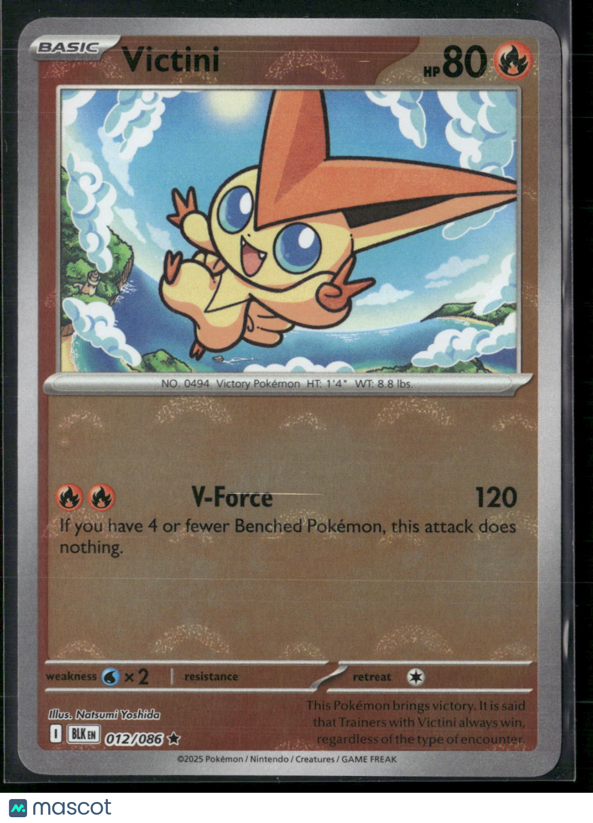 Victini #12/86 2025 Scarlet & Violet Black Bolt Holo Poke Ball Pattern