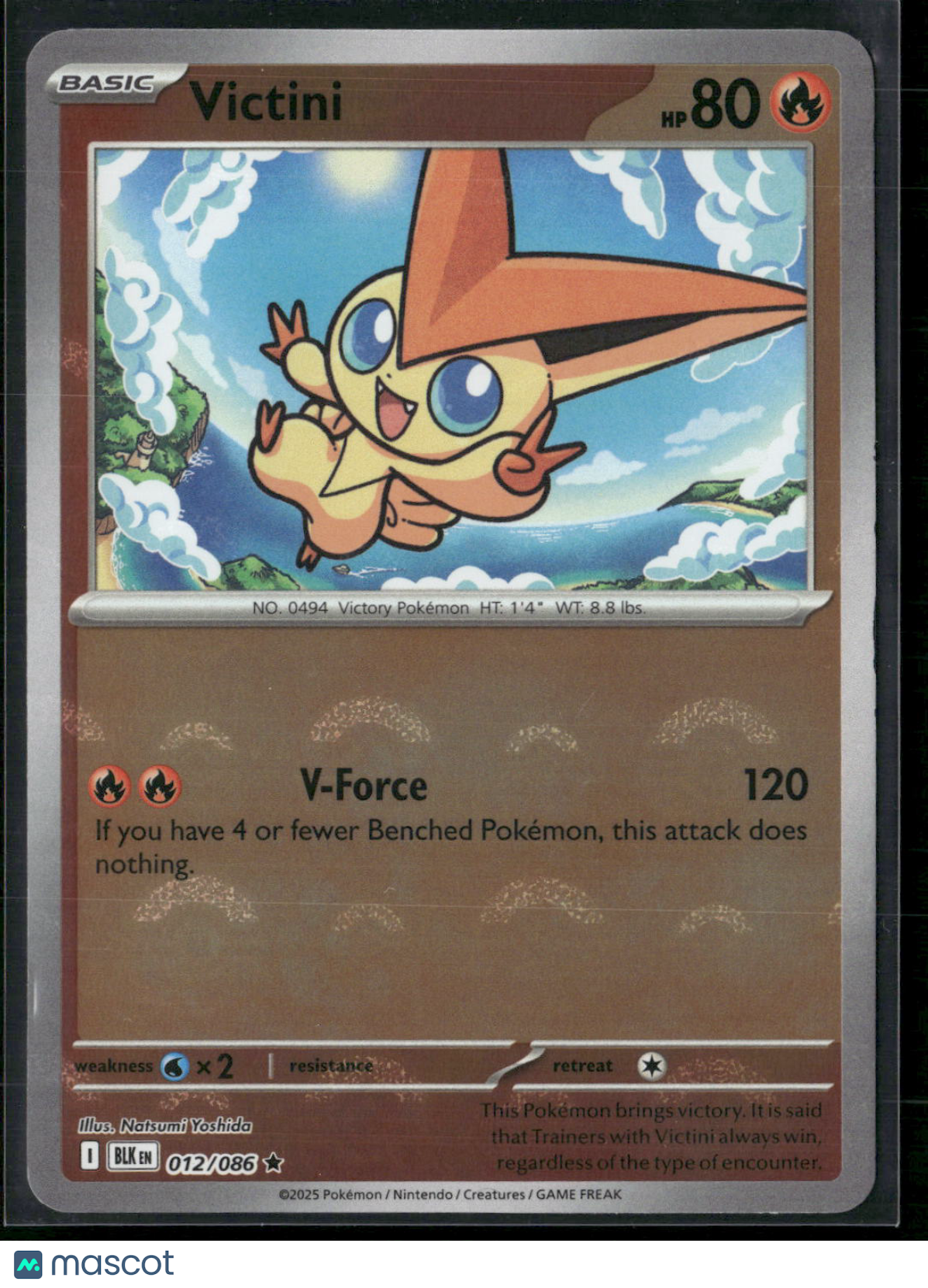 Victini #12/86 2025 Scarlet & Violet Black Bolt Holo Poke Ball Pattern