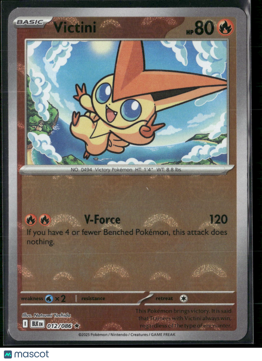 Victini #12/86 2025 Scarlet & Violet Black Bolt Holo Poke Ball Pattern