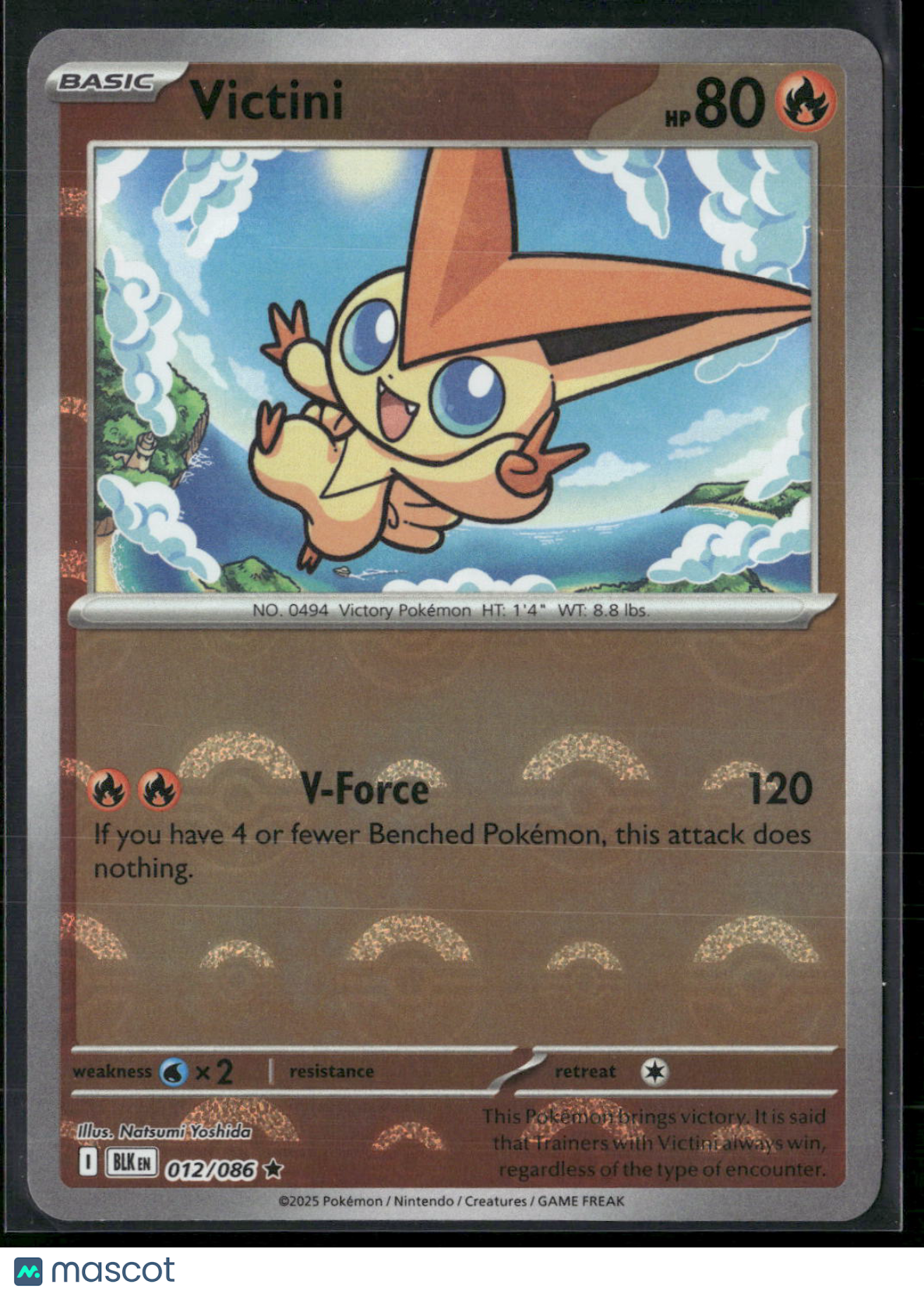 Victini #12/86 2025 Scarlet & Violet Black Bolt Holo Poke Ball Pattern