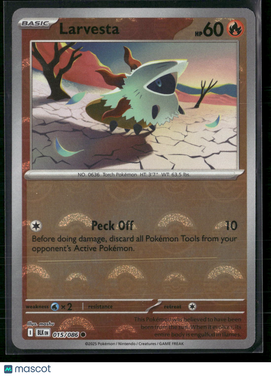 Larvesta #15/86 2025 Scarlet & Violet Black Bolt Holo Poke Ball Pattern