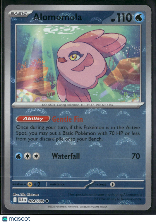 Alomomola #24/86 2025 Scarlet & Violet Black Bolt Holo Poke Ball Pattern