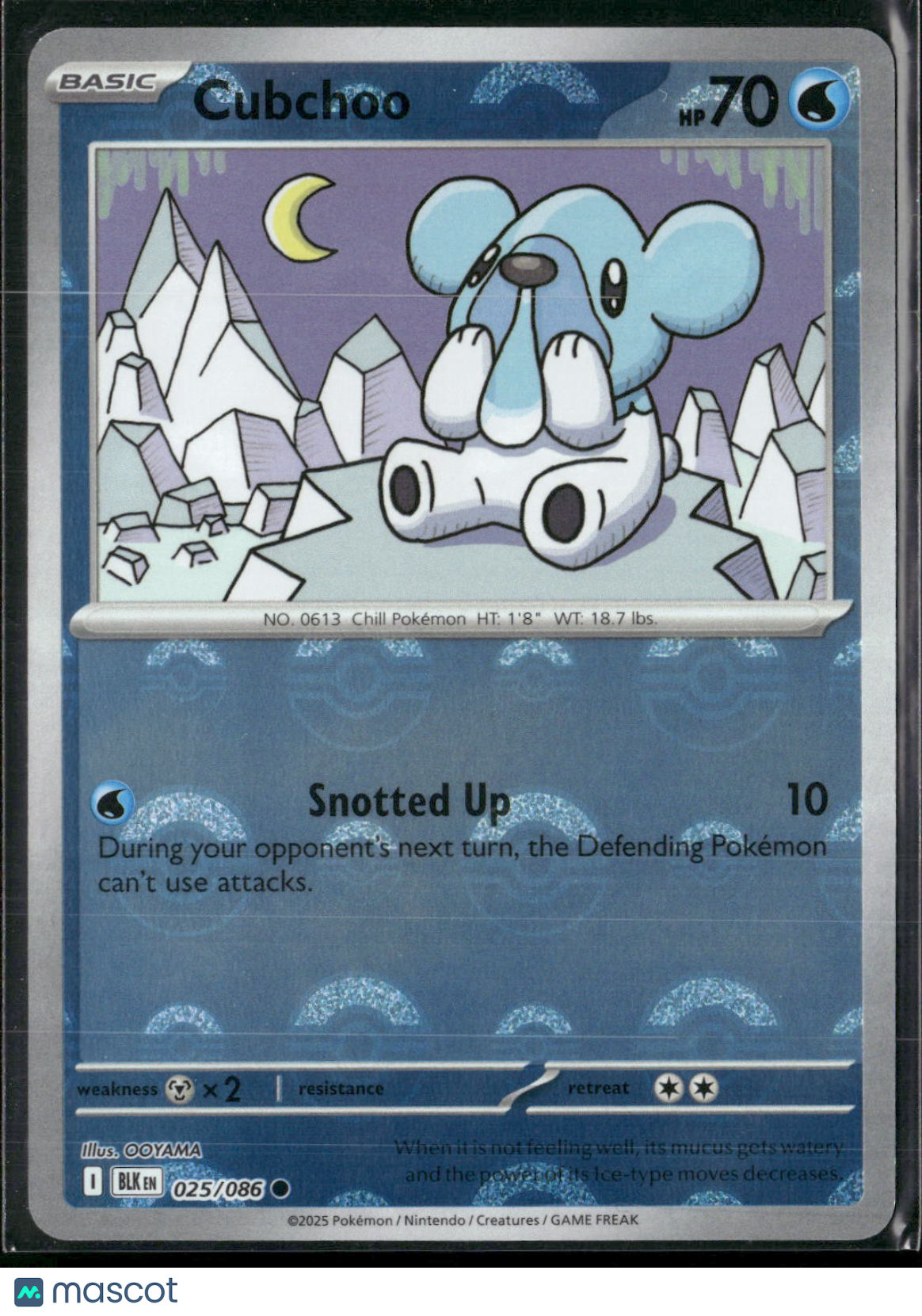 Cubchoo #25/86 2025 Scarlet & Violet Black Bolt Holo Poke Ball Pattern