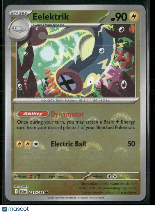 Eelektrik #31/86 2025 Scarlet & Violet Black Bolt Holo Poke Ball Pattern