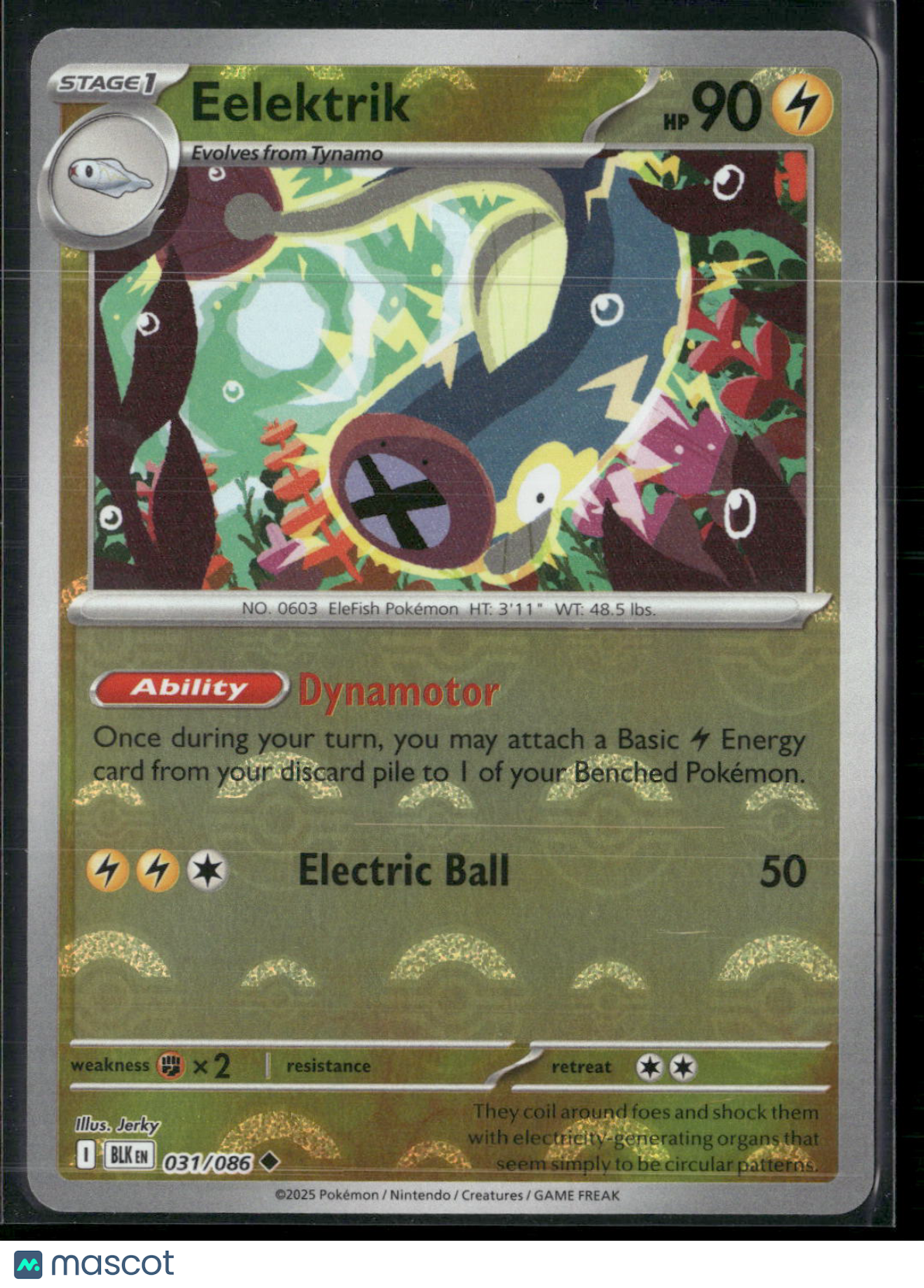 Eelektrik #31/86 2025 Scarlet & Violet Black Bolt Holo Poke Ball Pattern