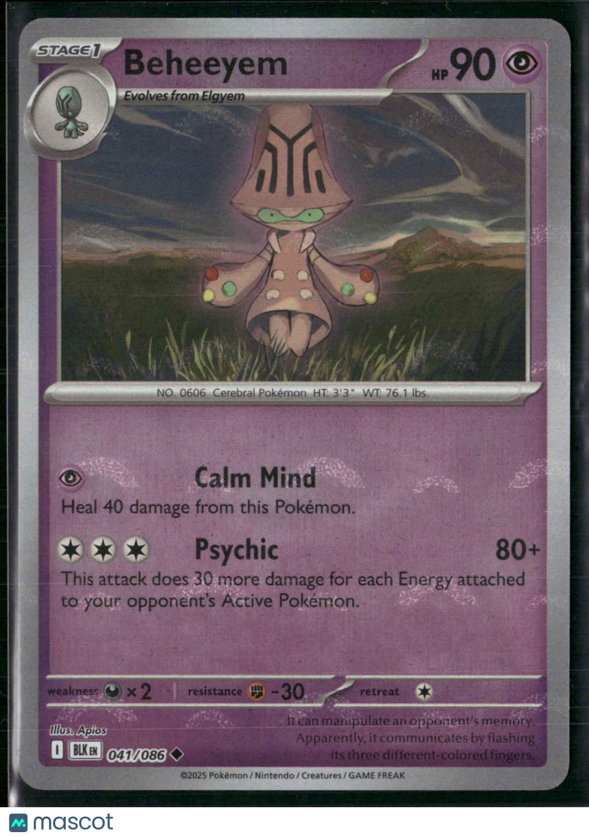 Beheeyem #41/86 2025 Scarlet & Violet Black Bolt Holo Poke Ball Pattern